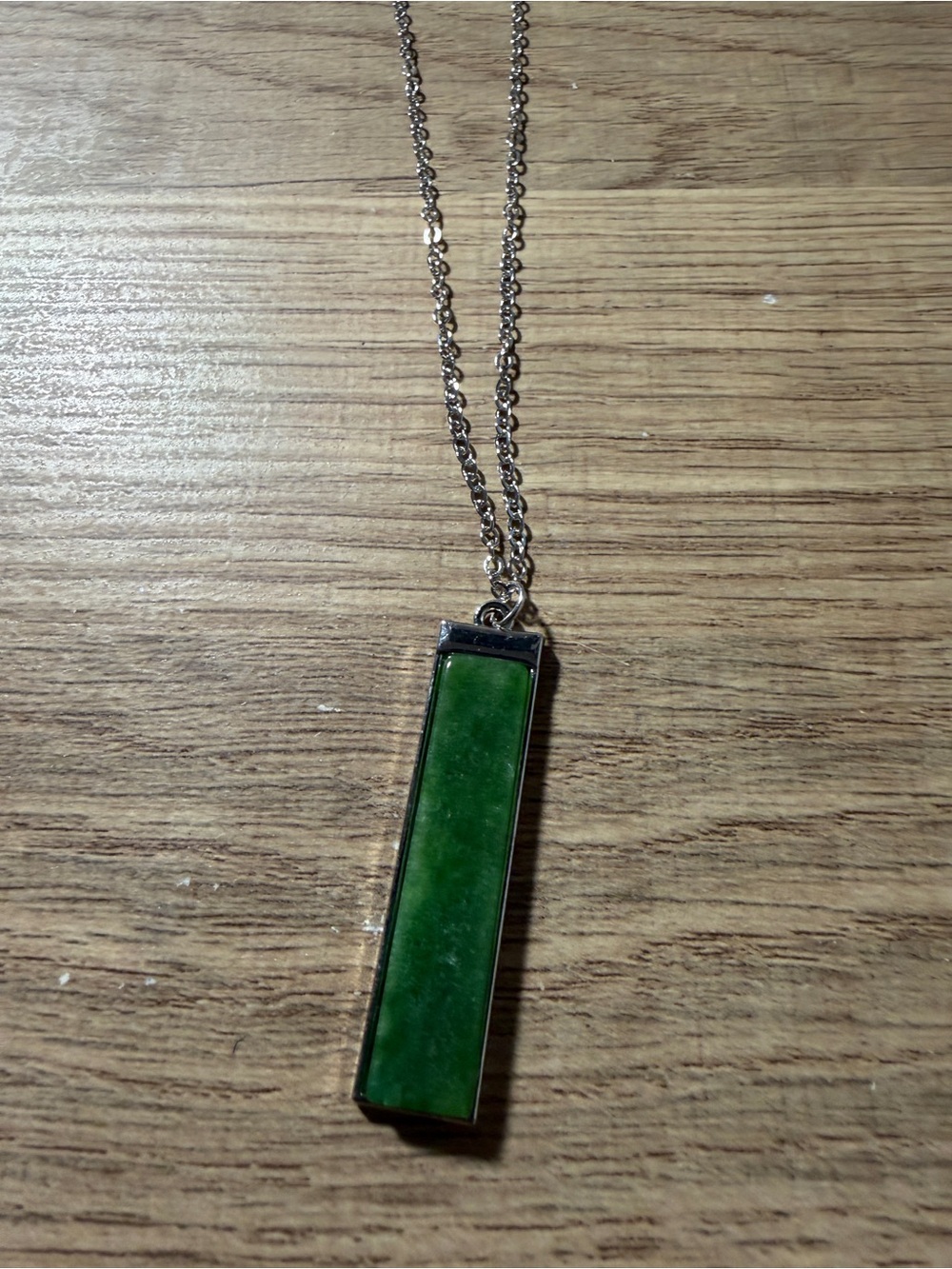 paparazzi Green Rectangular Bar Pendant Necklace